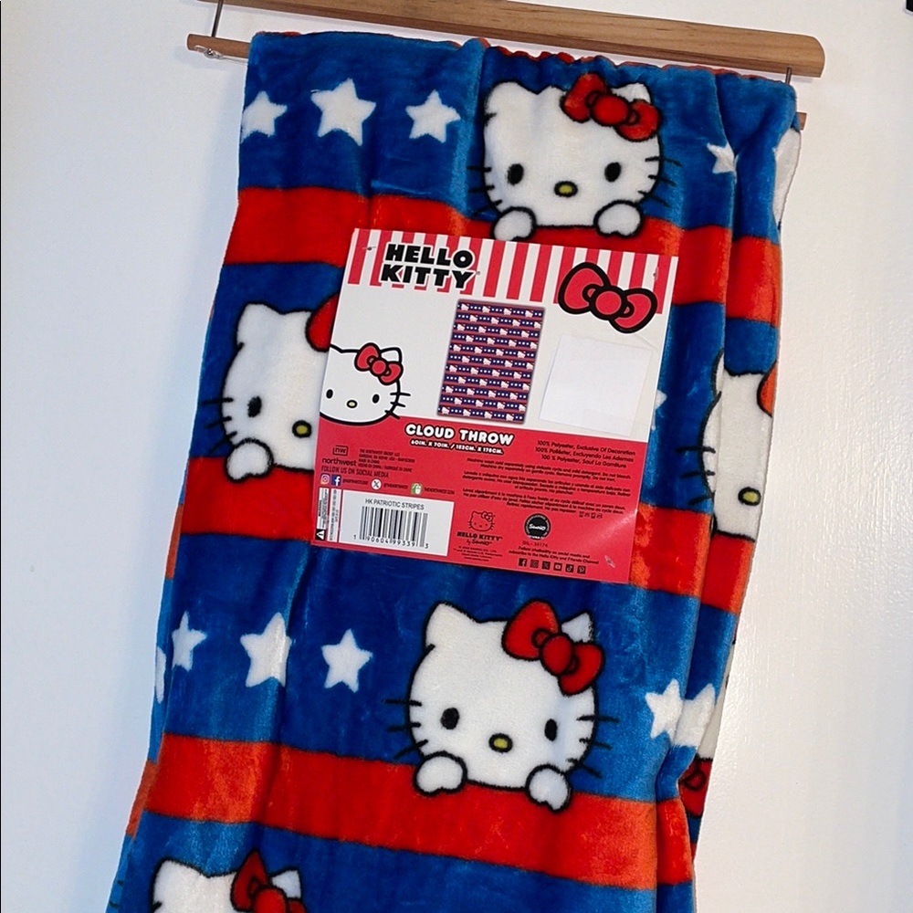 Hello Kitty Patriotic 4th Cloud throw blanket